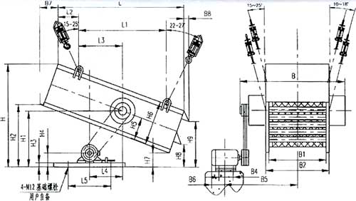 SZZ自定義中心振動(dòng)篩安裝尺寸圖